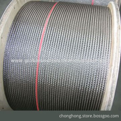 Stainless Steel Wire Rope with 1,570 or 1,770N/m<sup>2</sup> Tensile Strength and Well Preformed